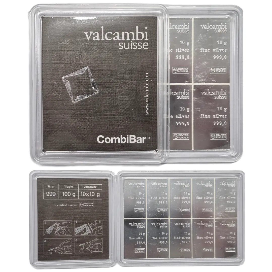 Silver 100g 10x10 Valcambi CombiBar