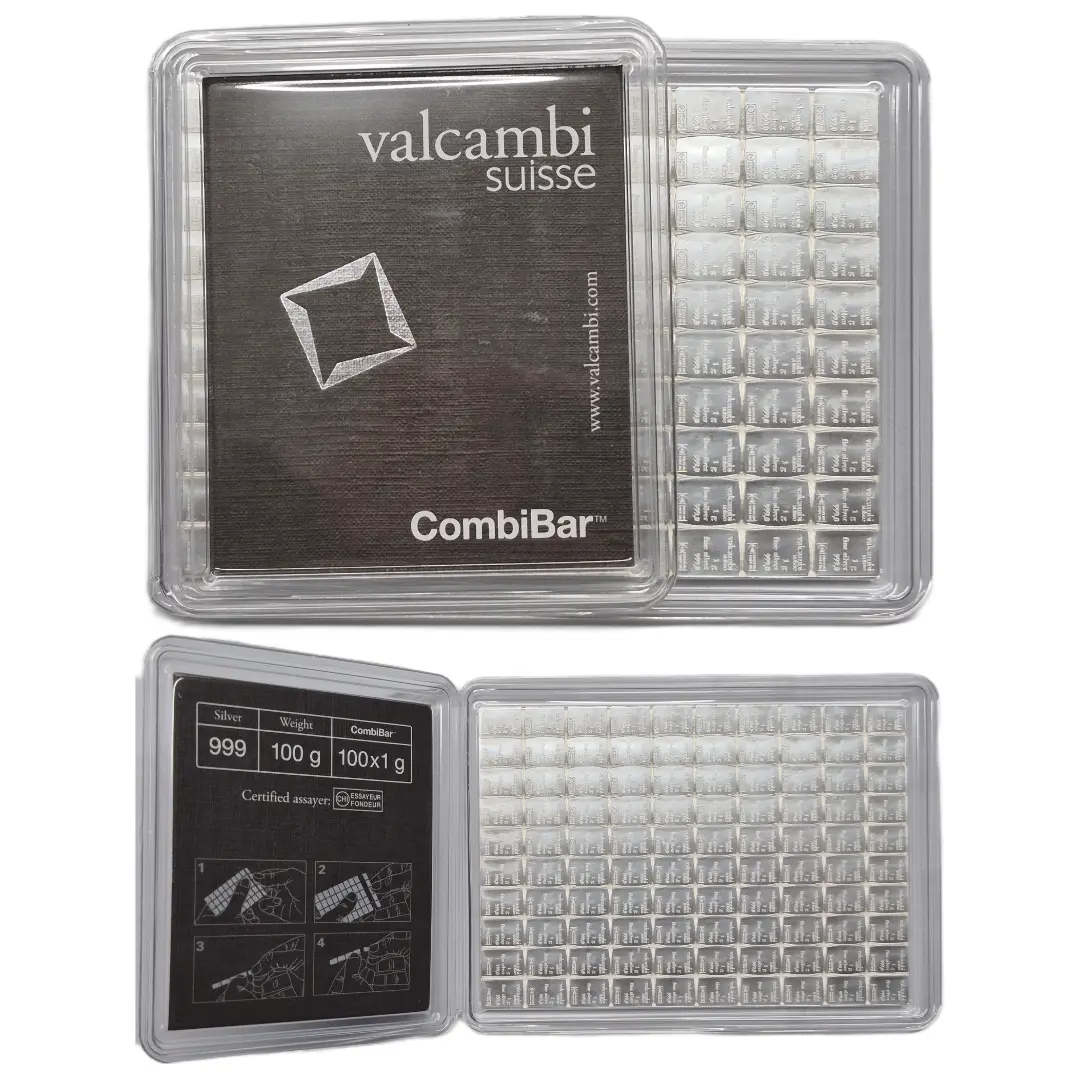 Silver 100g 100x1 Valcambi CombiBar